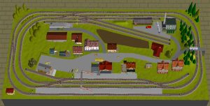 Spielbahn 80 x 180cm Spur N 3D Gleisplan