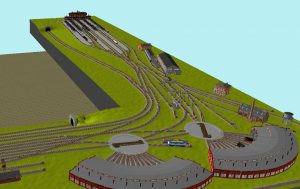 Kopfbahnhof Fleischmann Spur N Gleisplan 3D-Ansicht
